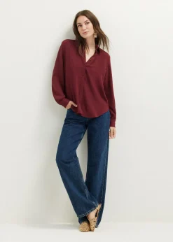 Basic blouse met lange mouwen