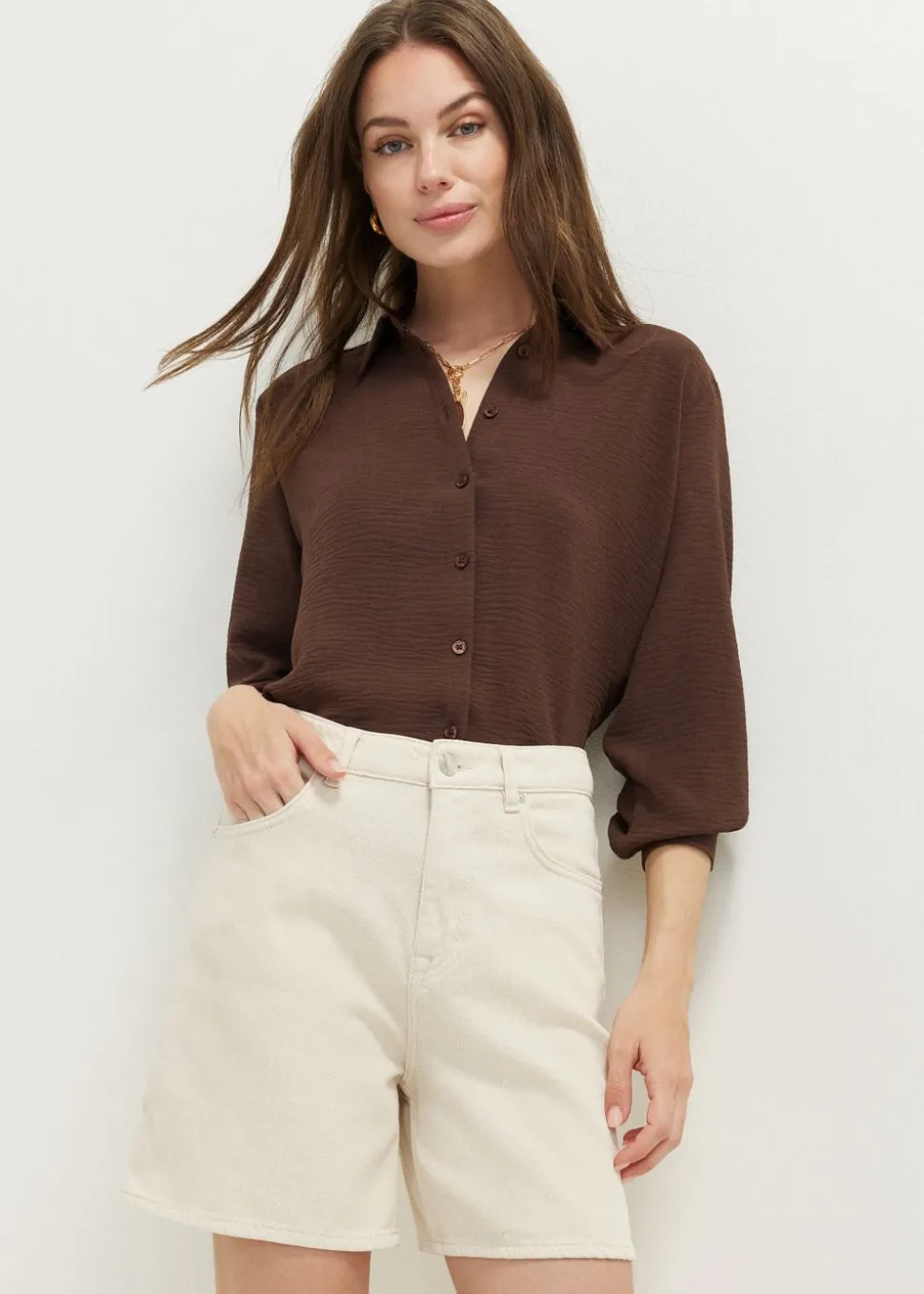Basic blouse met lange mouwen