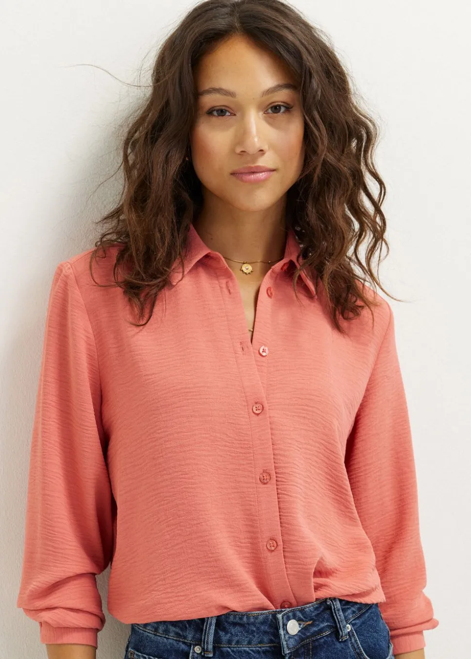 Basic blouse met lange mouwen