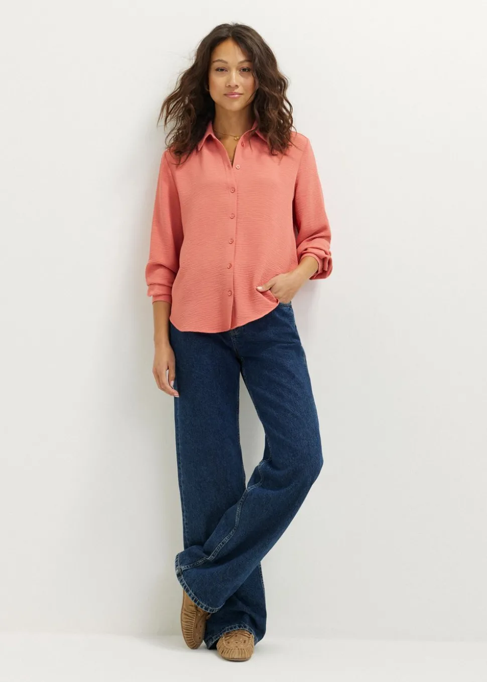 Basic blouse met lange mouwen