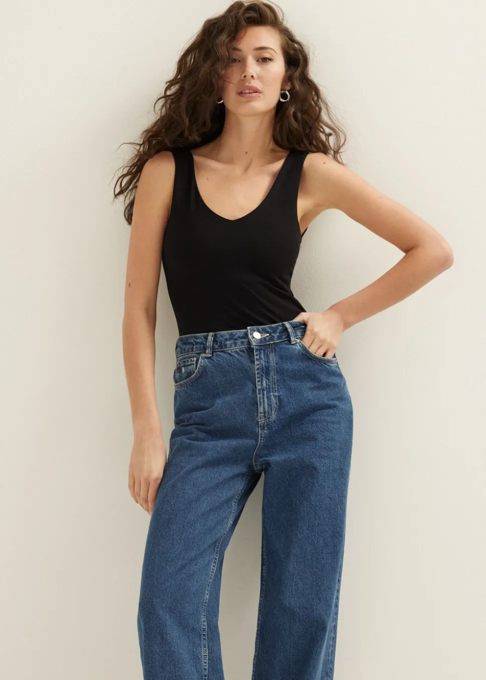 Basic singlet met v-hals