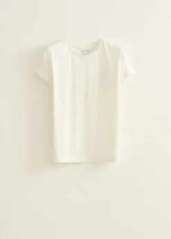 Basic T-shirt met opgerolde mouw