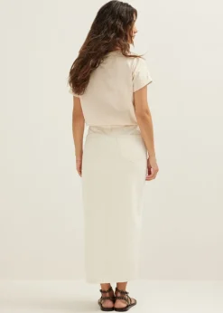 Basic T-shirt met opgerolde mouw