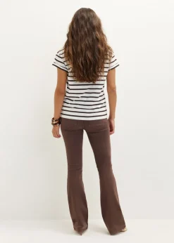 Basic T-shirt met opgerolde mouw