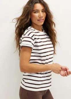 Basic T-shirt met opgerolde mouw