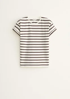 Basic T-shirt met opgerolde mouw
