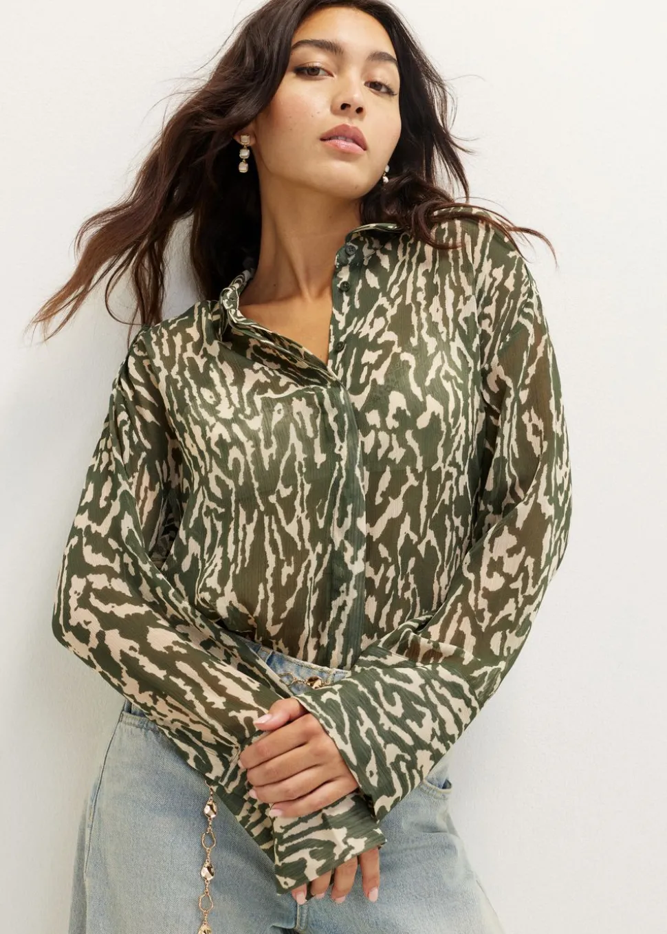 Blouse met dierenprint
