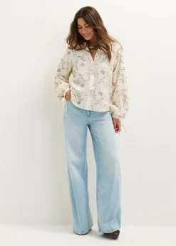 Blouse met geborduurde bloemen