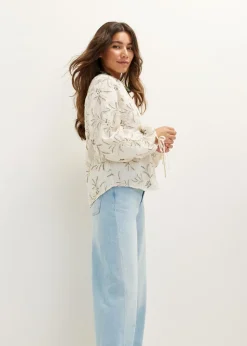 Blouse met geborduurde bloemen