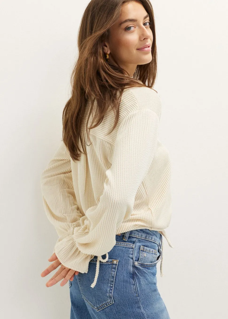 Blouse met gestreepte structuur