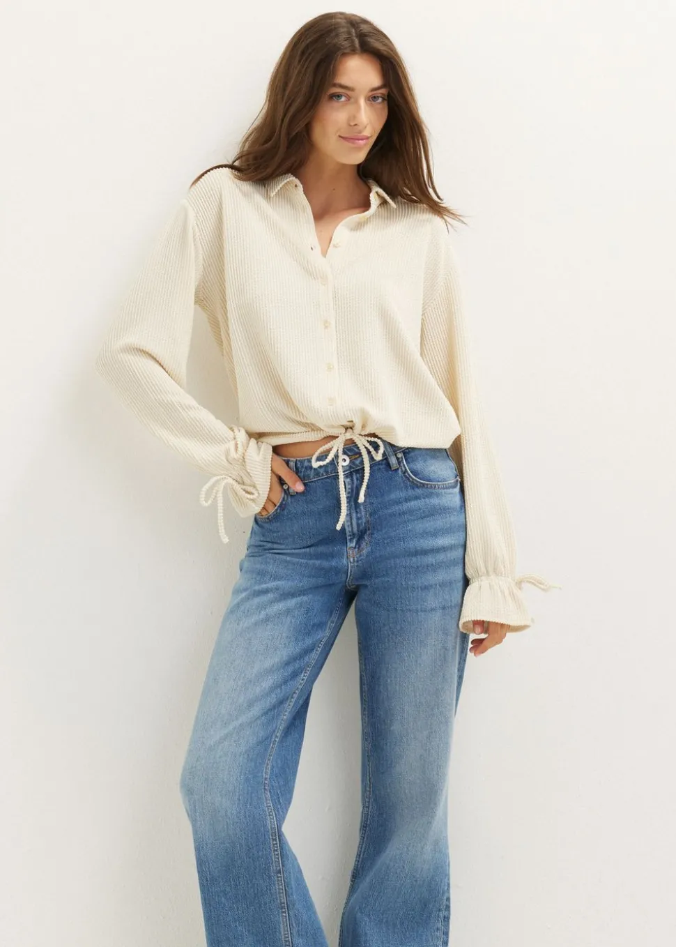 Blouse met gestreepte structuur