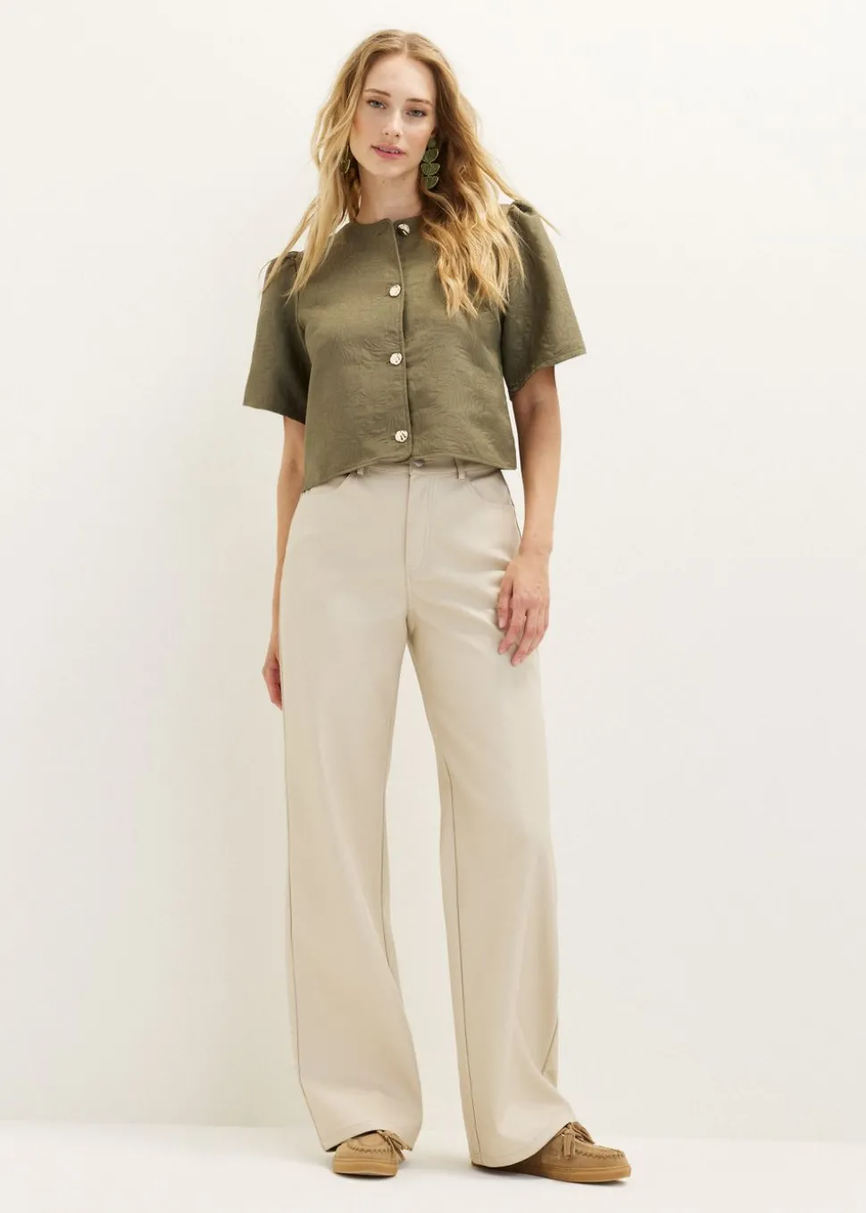 Blouse met jacquard details