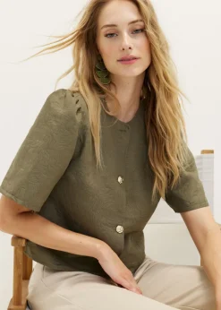 Blouse met jacquard details