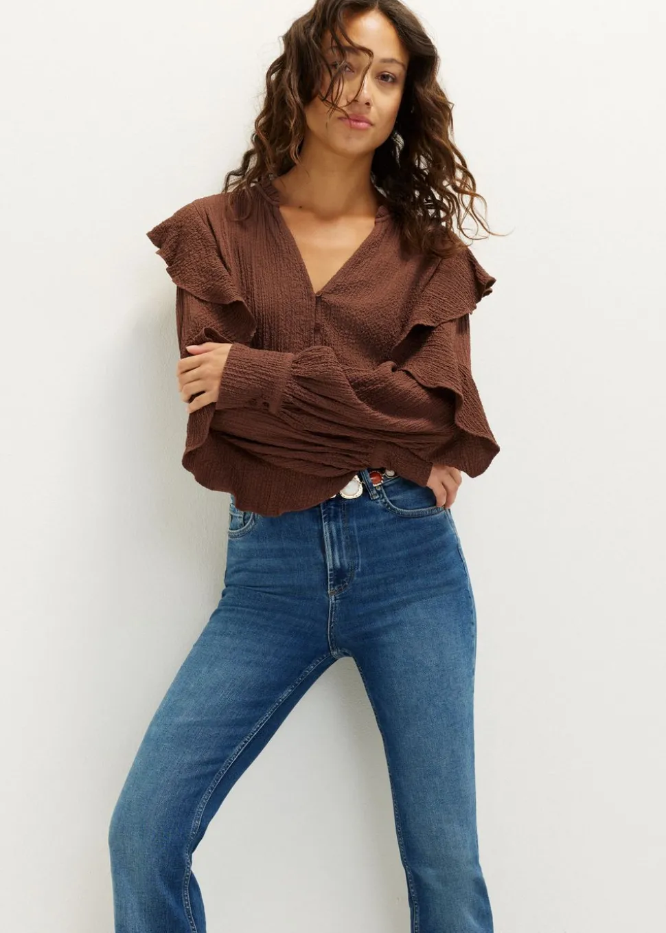 Blouse met ruffles