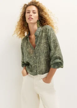 Blouse met slangenprint