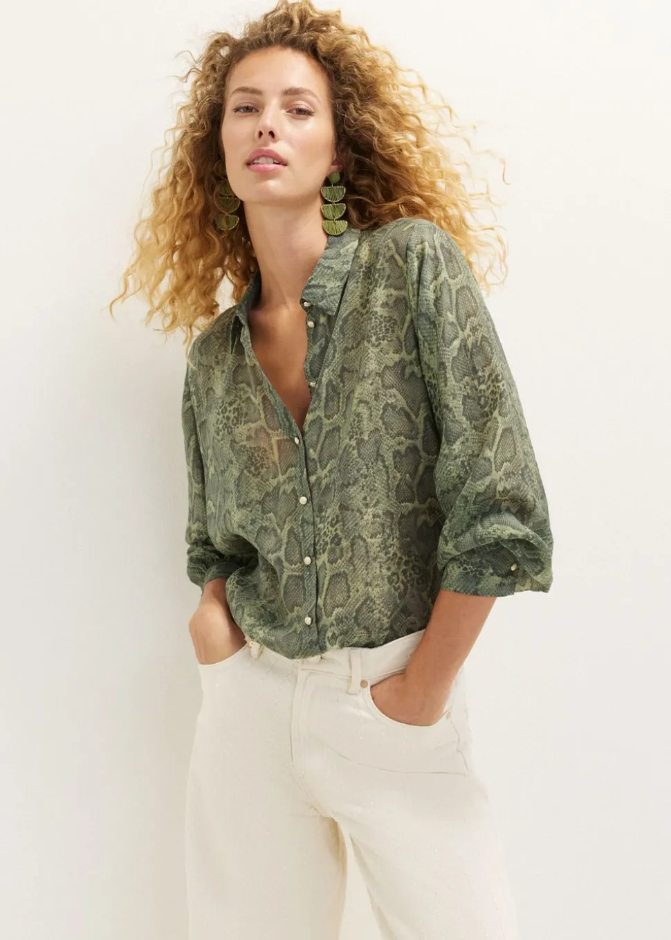 Blouse met slangenprint