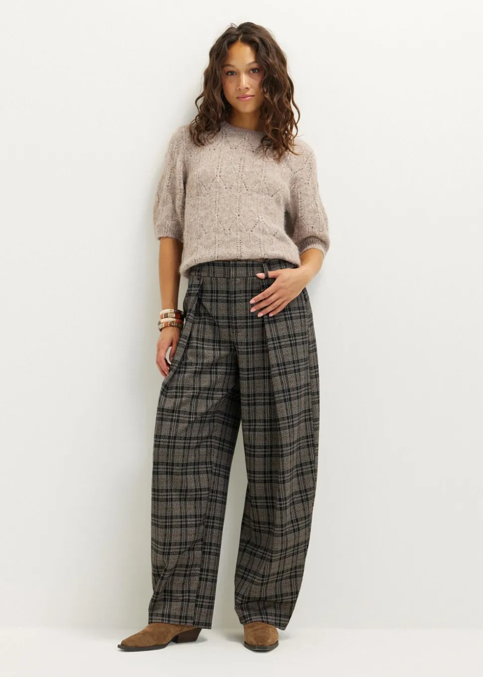 Broek met ruitprint
