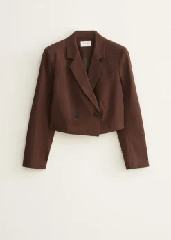 Cropped blazer met pinstripe