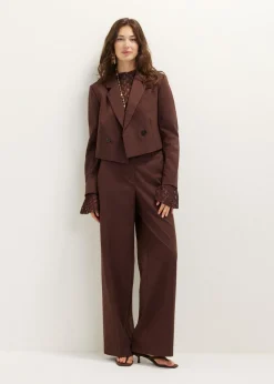 Cropped blazer met pinstripe