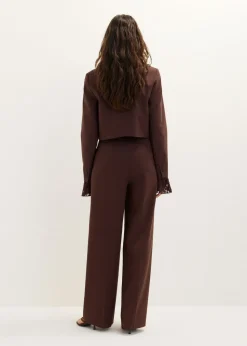 Cropped blazer met pinstripe