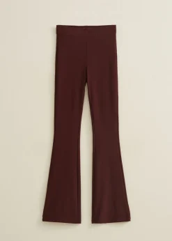 Flared broek met rib