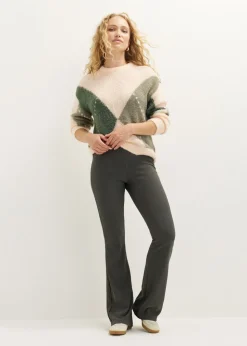 Flared broek met rib