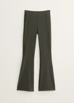 Flared broek met rib
