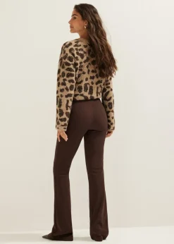 Flared broek met rib