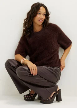 Fluffy trui met raglan mouw