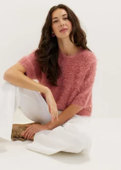 Fluffy trui met raglan mouw