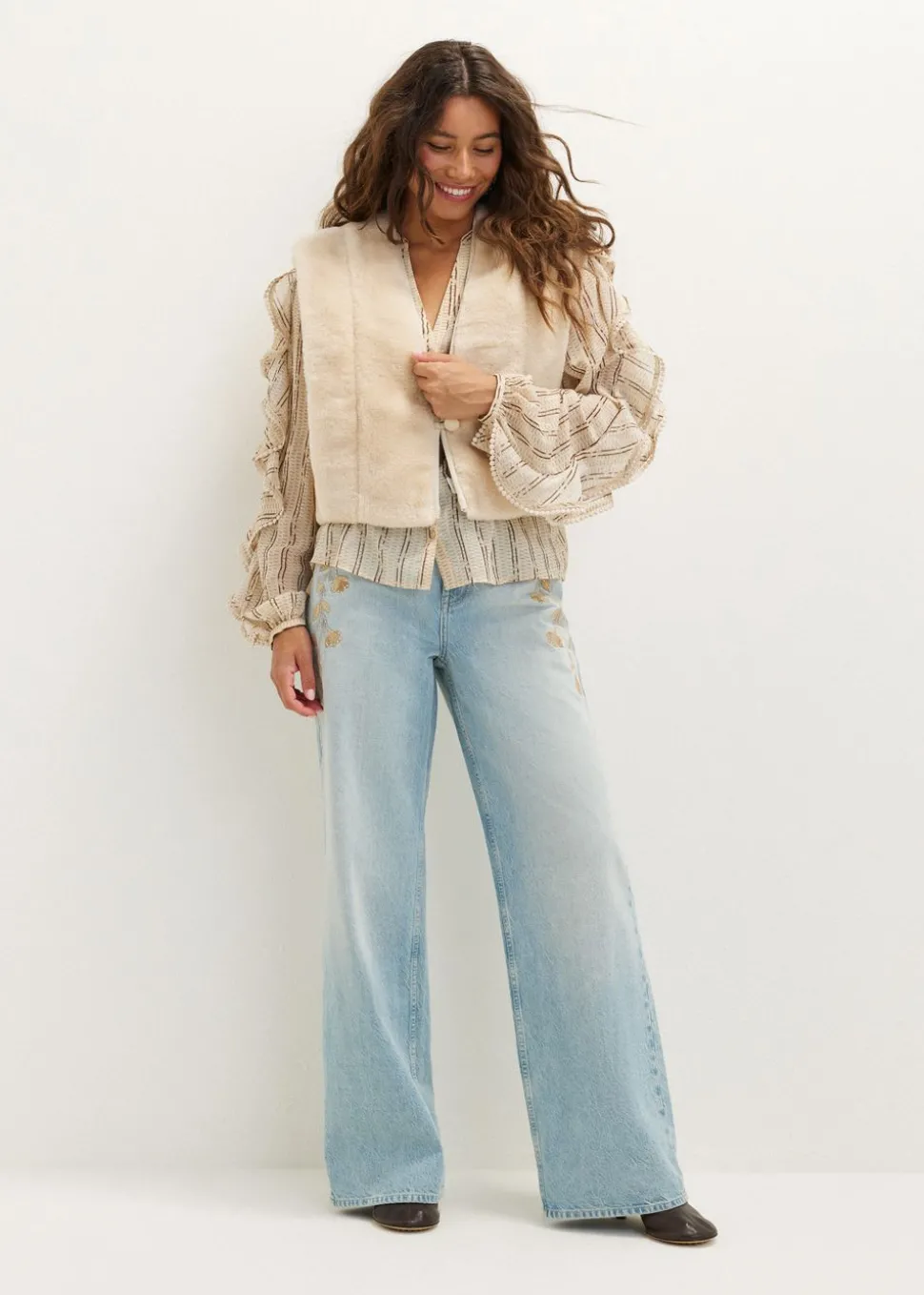 Fur short gilet