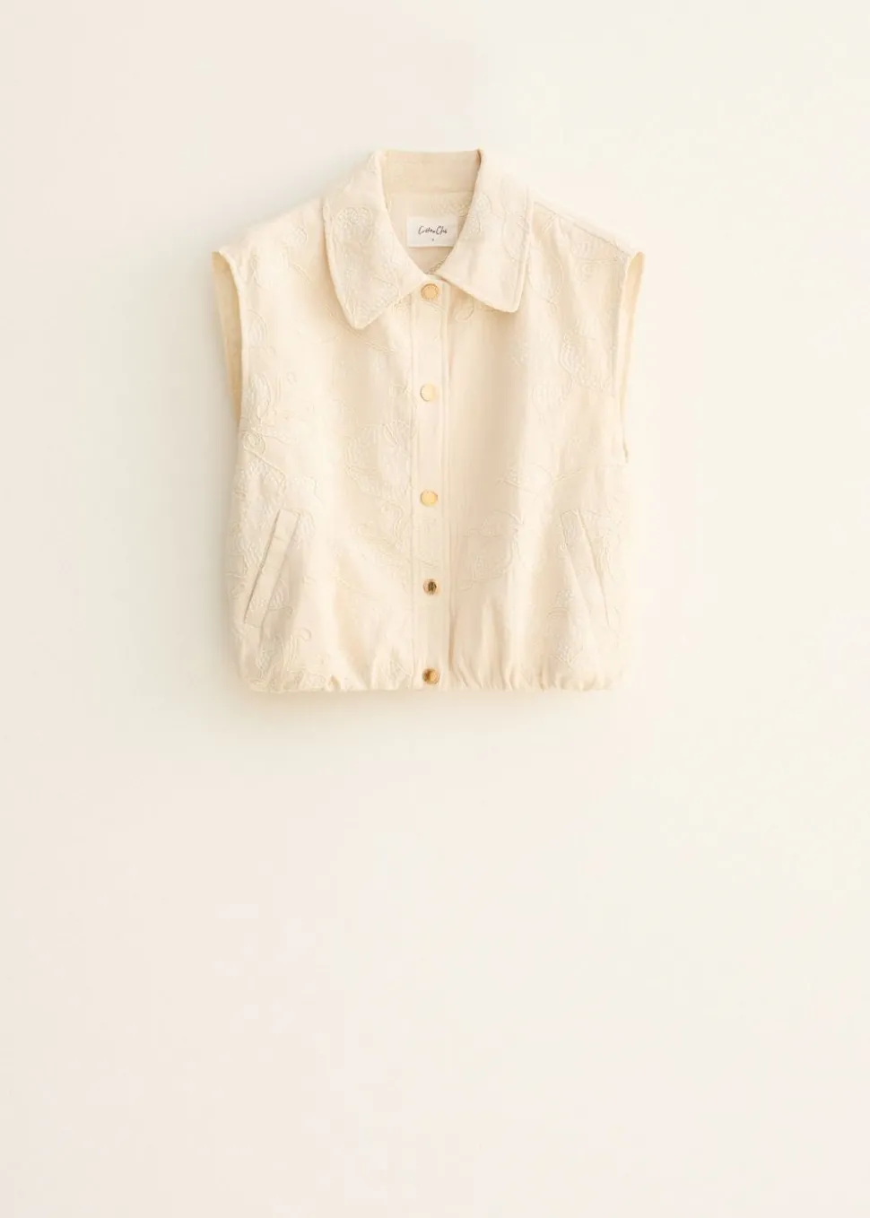 Geborduurd bomber gilet