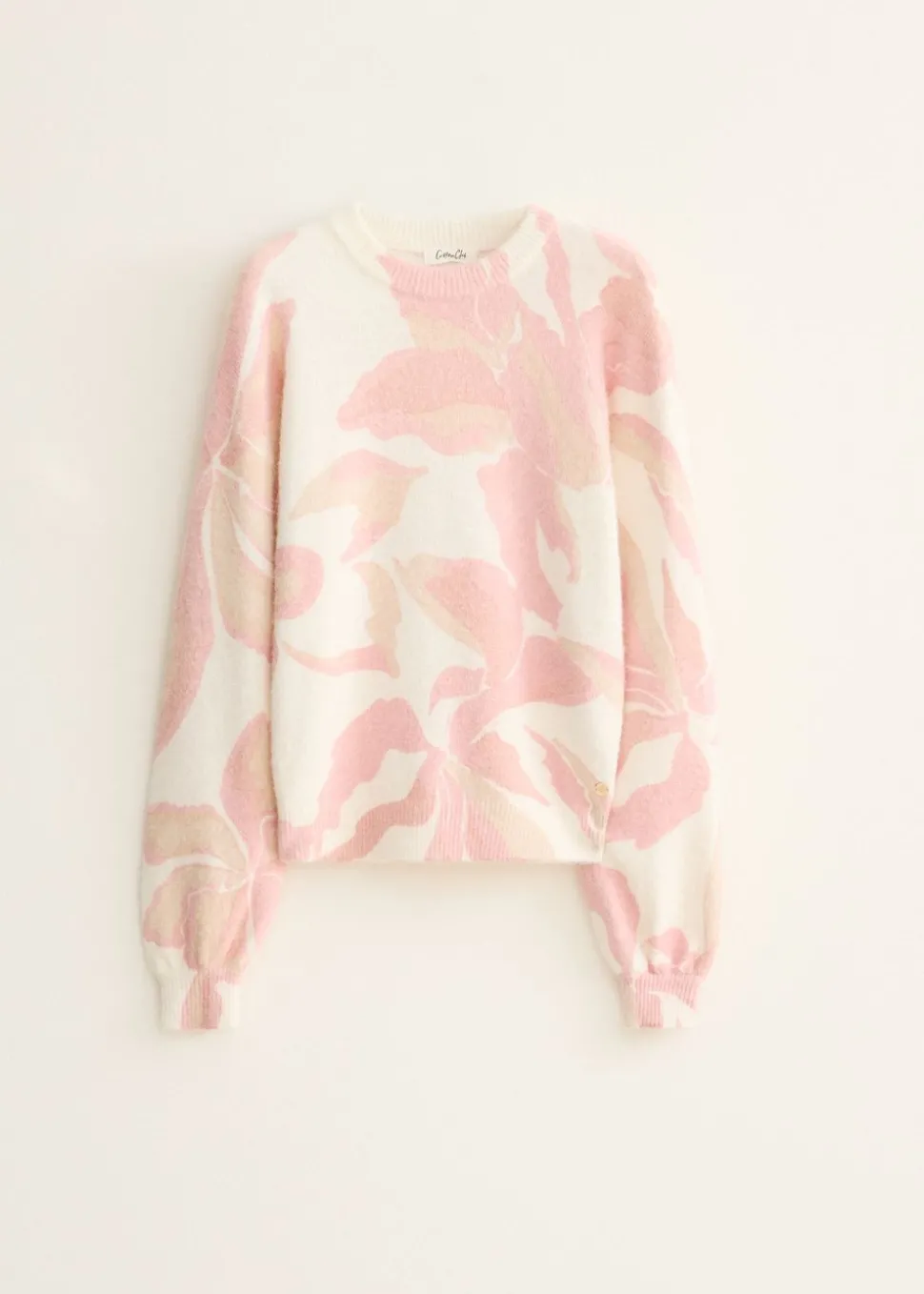Gebreide trui met bloemenprint