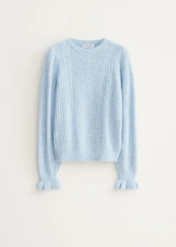 Gebreide trui met ruffles
