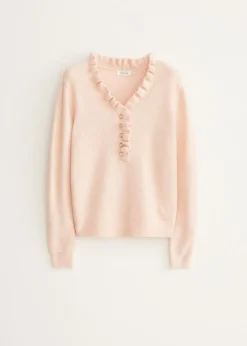Gebreide trui met ruffles