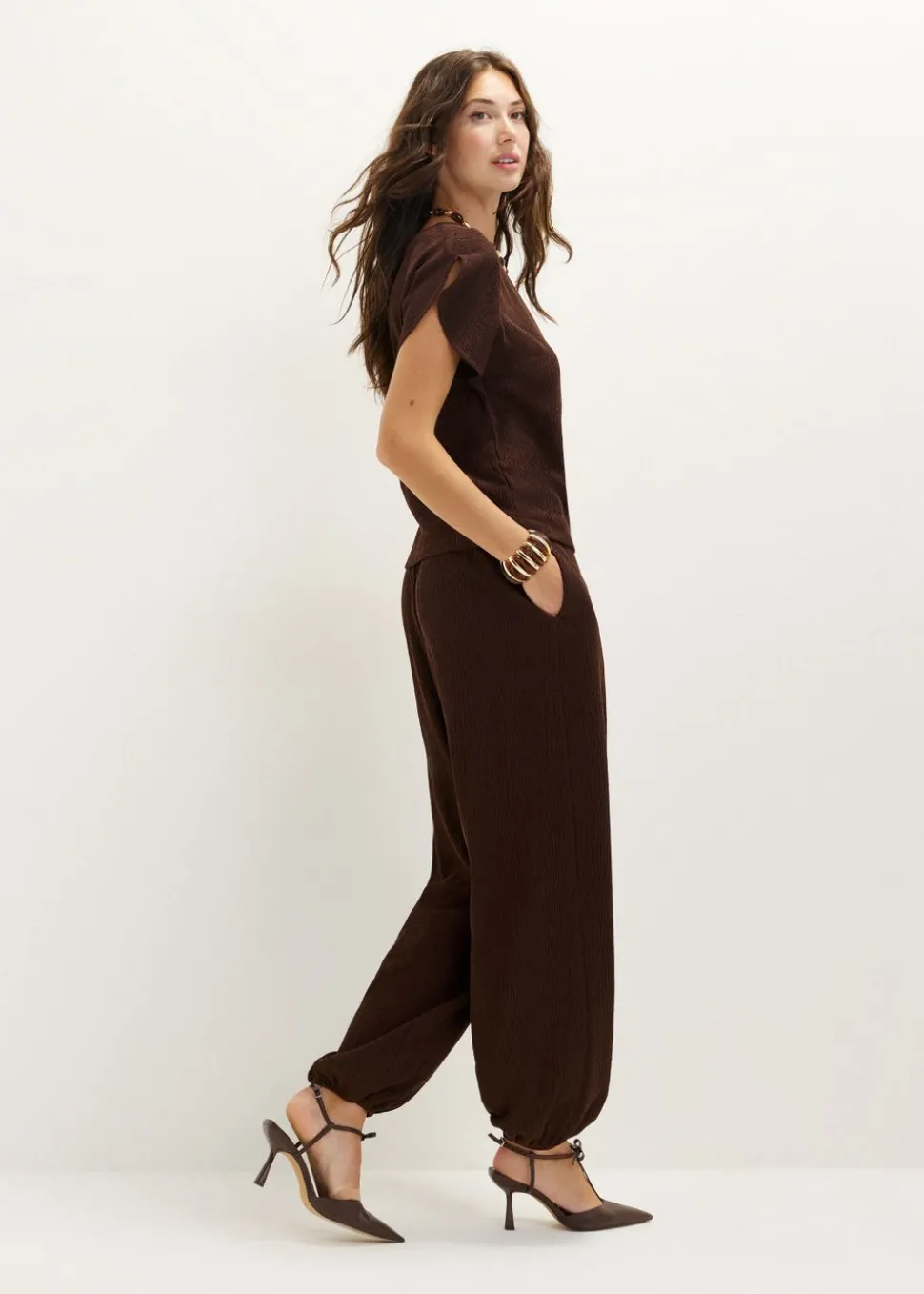 Harem broek met structuur