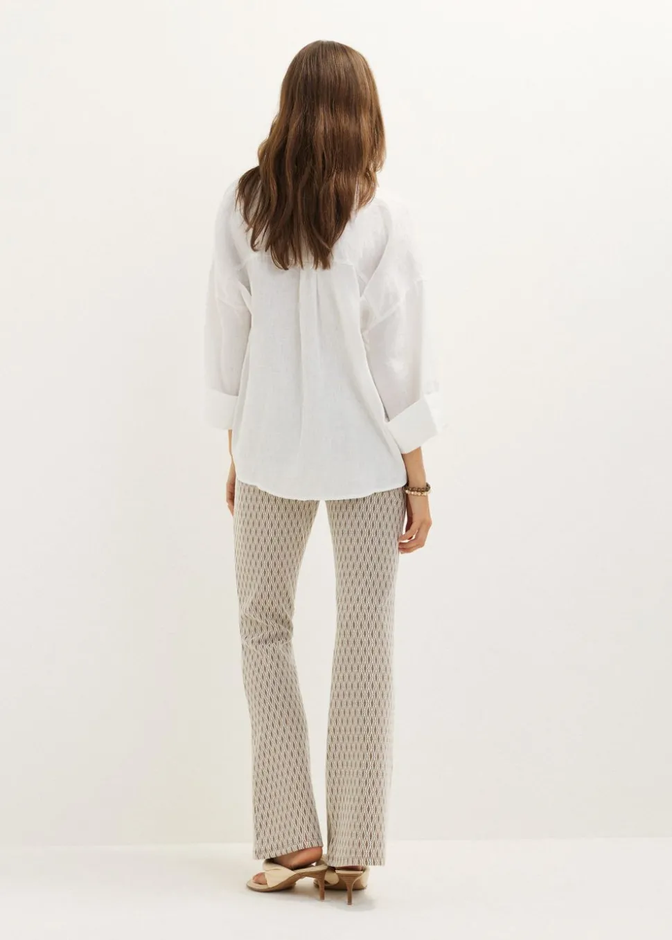 Jacquard flared broek