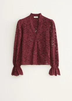Kanten blouse met ruches