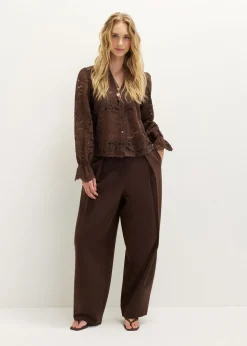 Kanten blouse met ruches