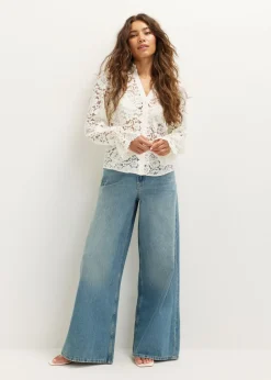 Kanten blouse met ruches