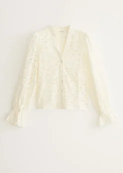 Kanten blouse met ruches