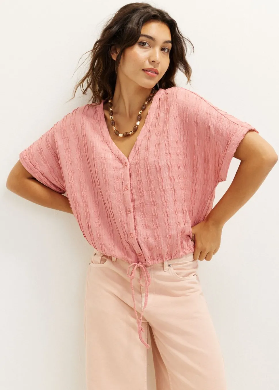 Korte blouse met koord