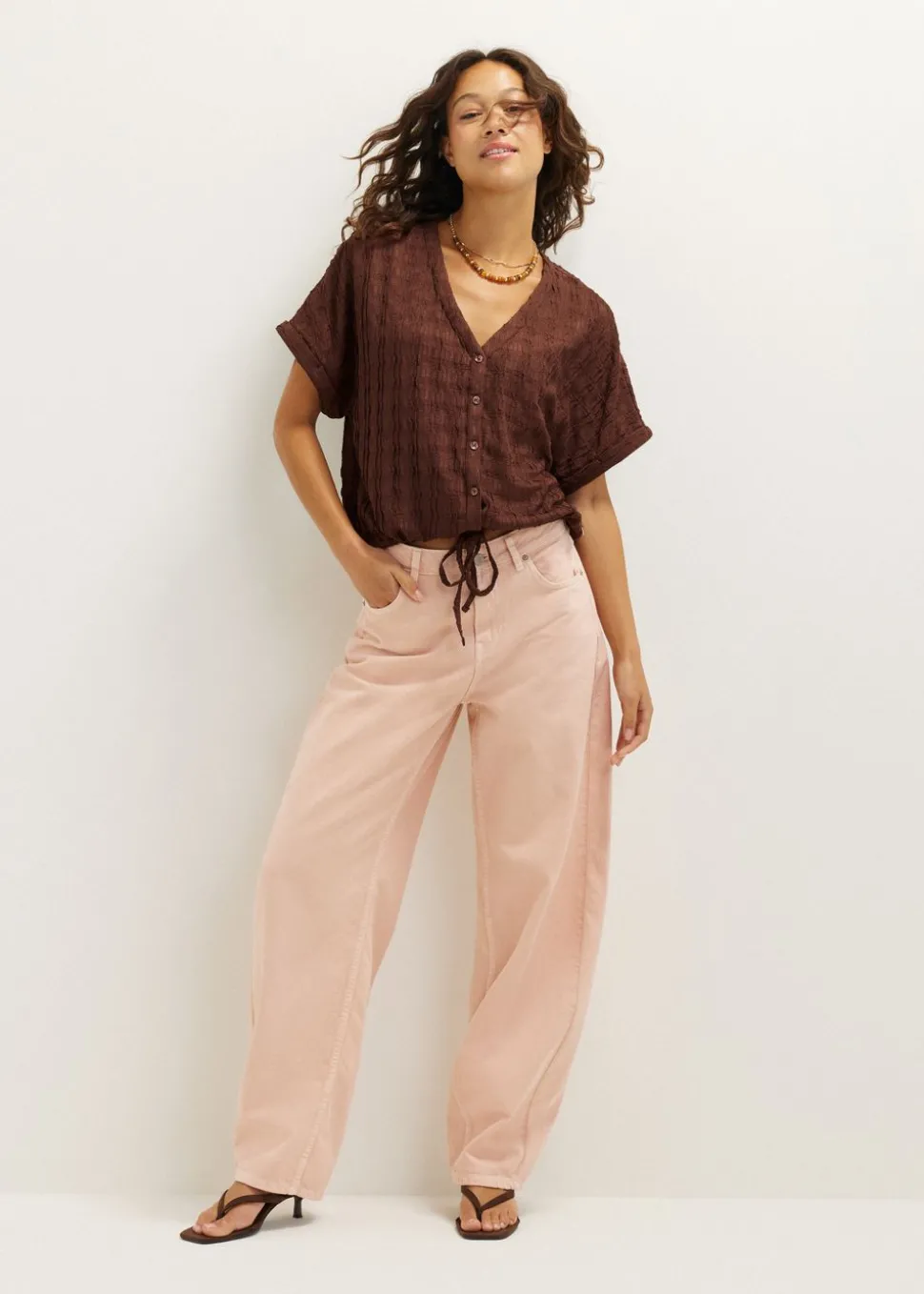 Korte blouse met koord