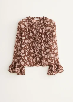 Lange mouwen top met ruches