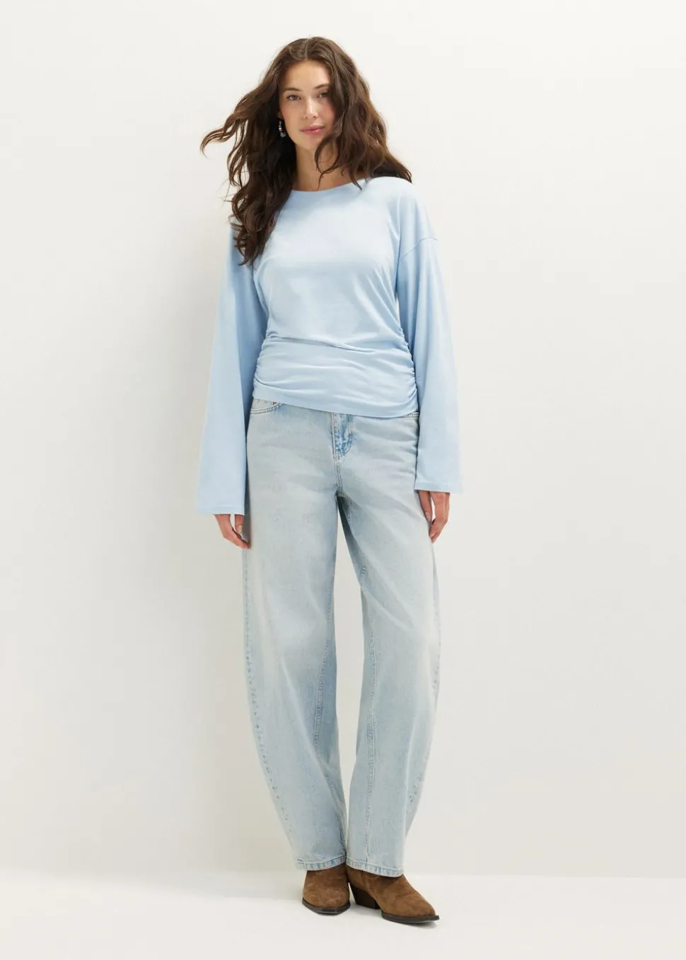 Longsleeve met zijplooi