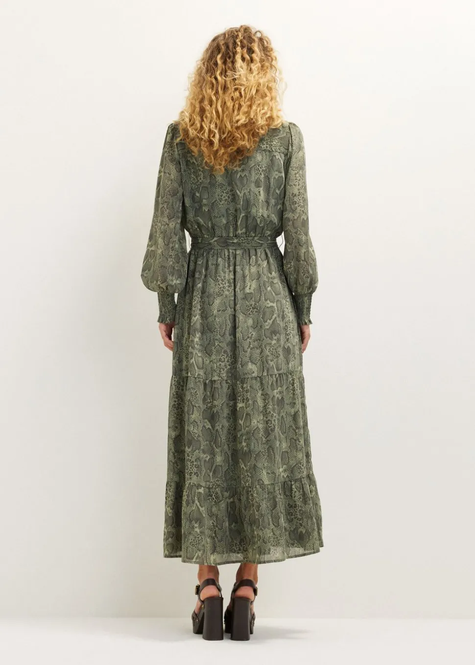 Maxi jurk met slangenprint