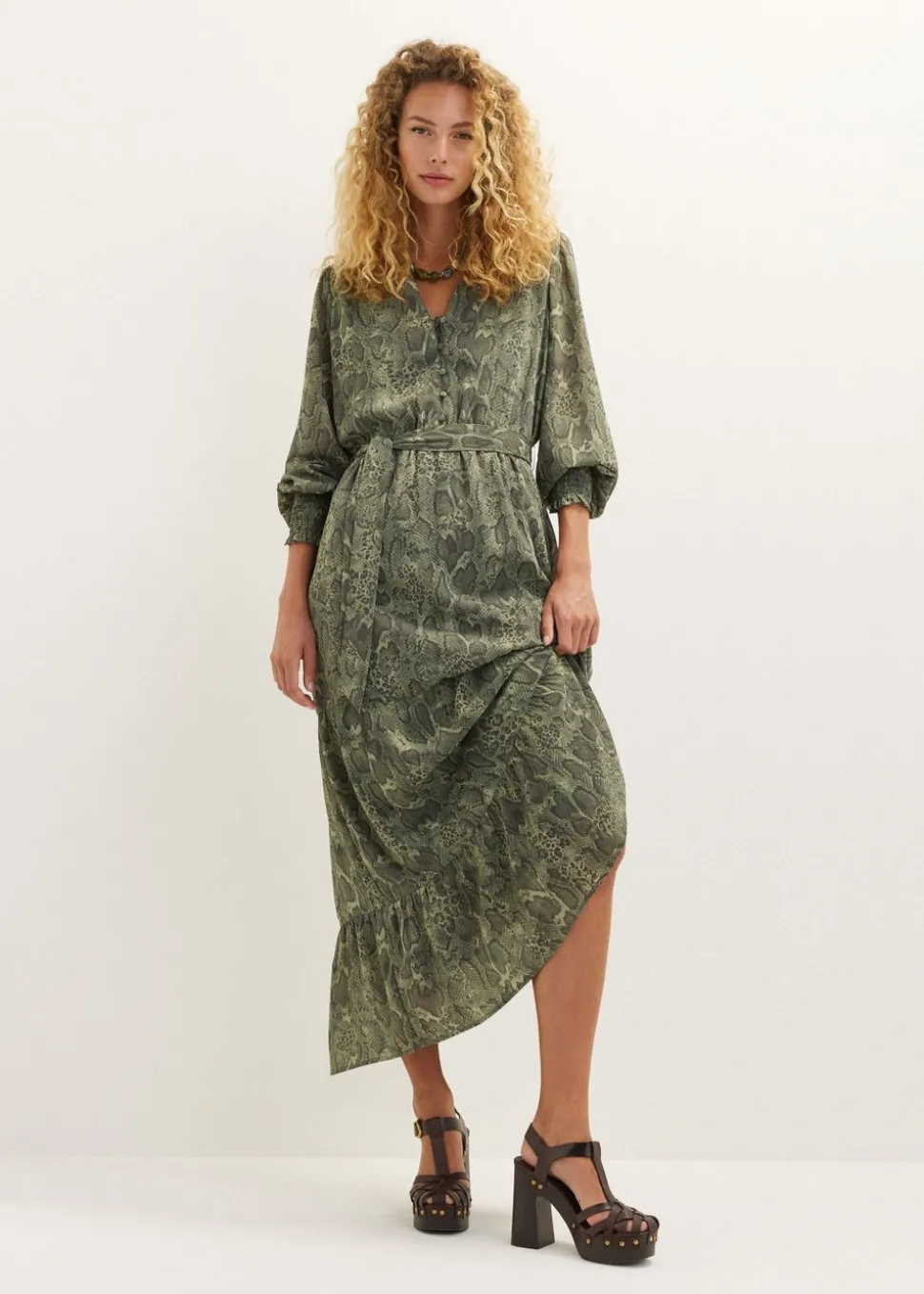 Maxi jurk met slangenprint