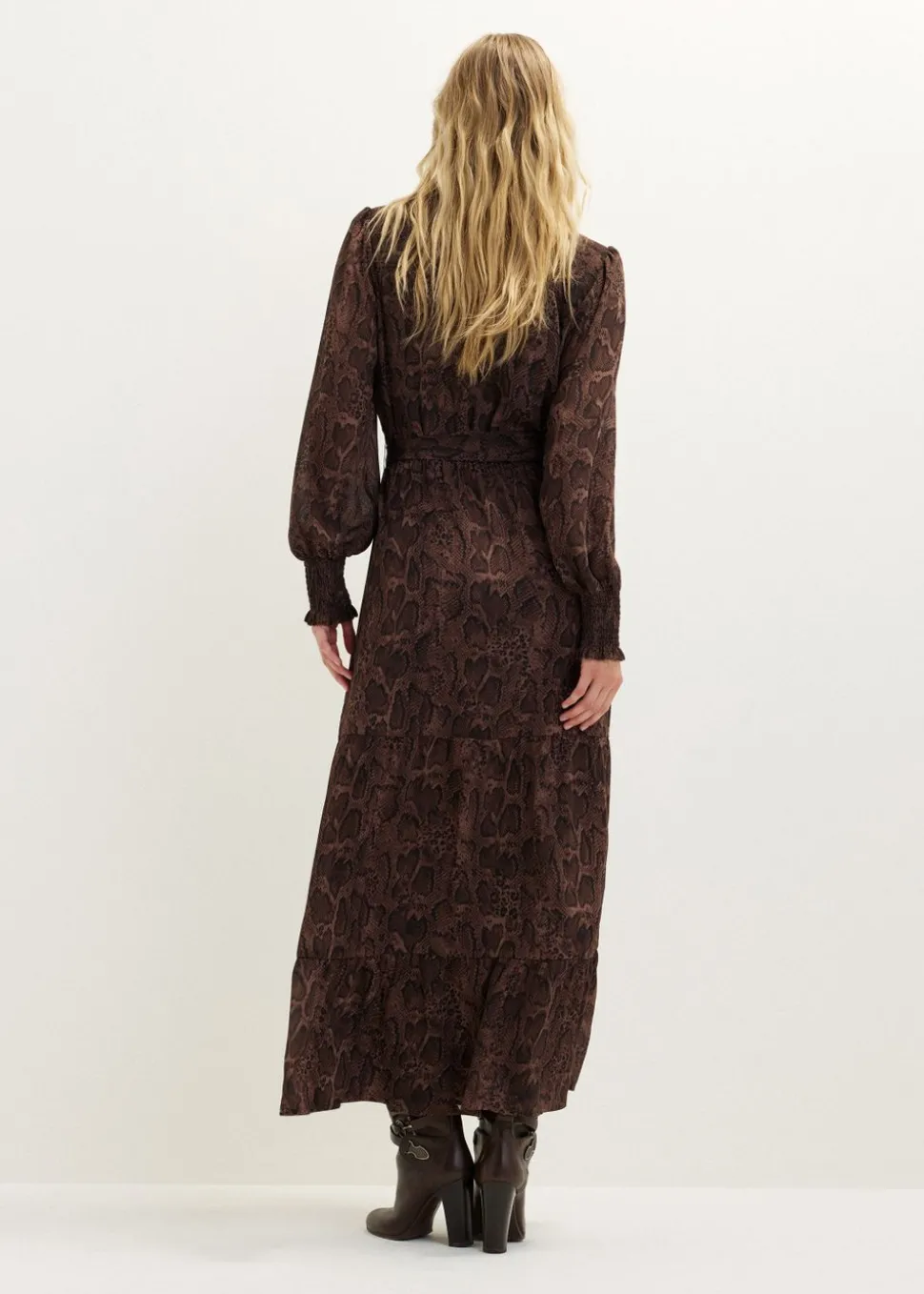 Maxi jurk met slangenprint