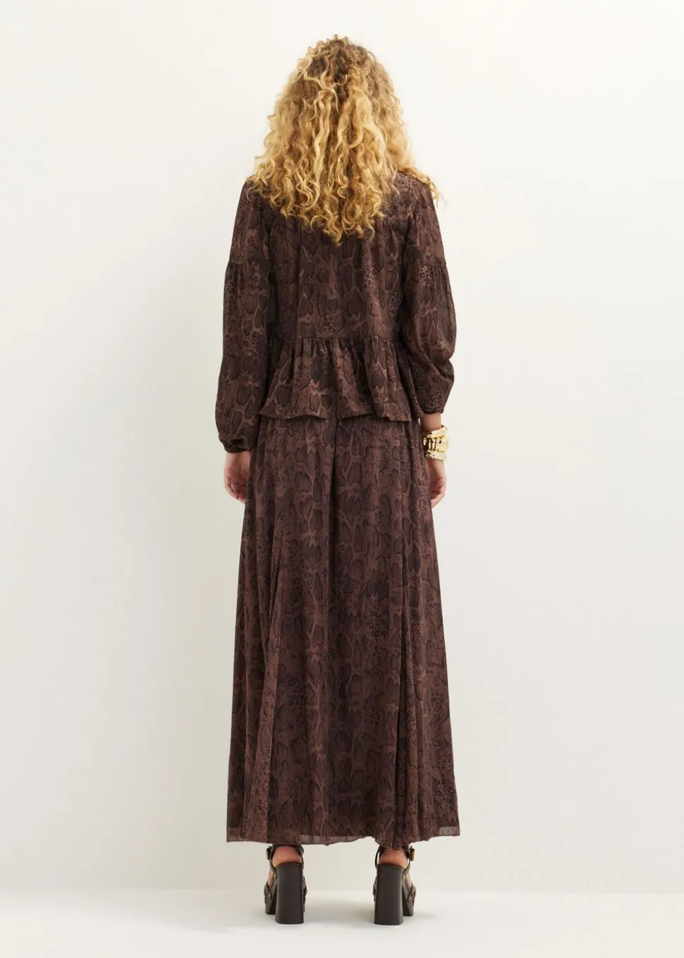 Maxi rok met slangenprint