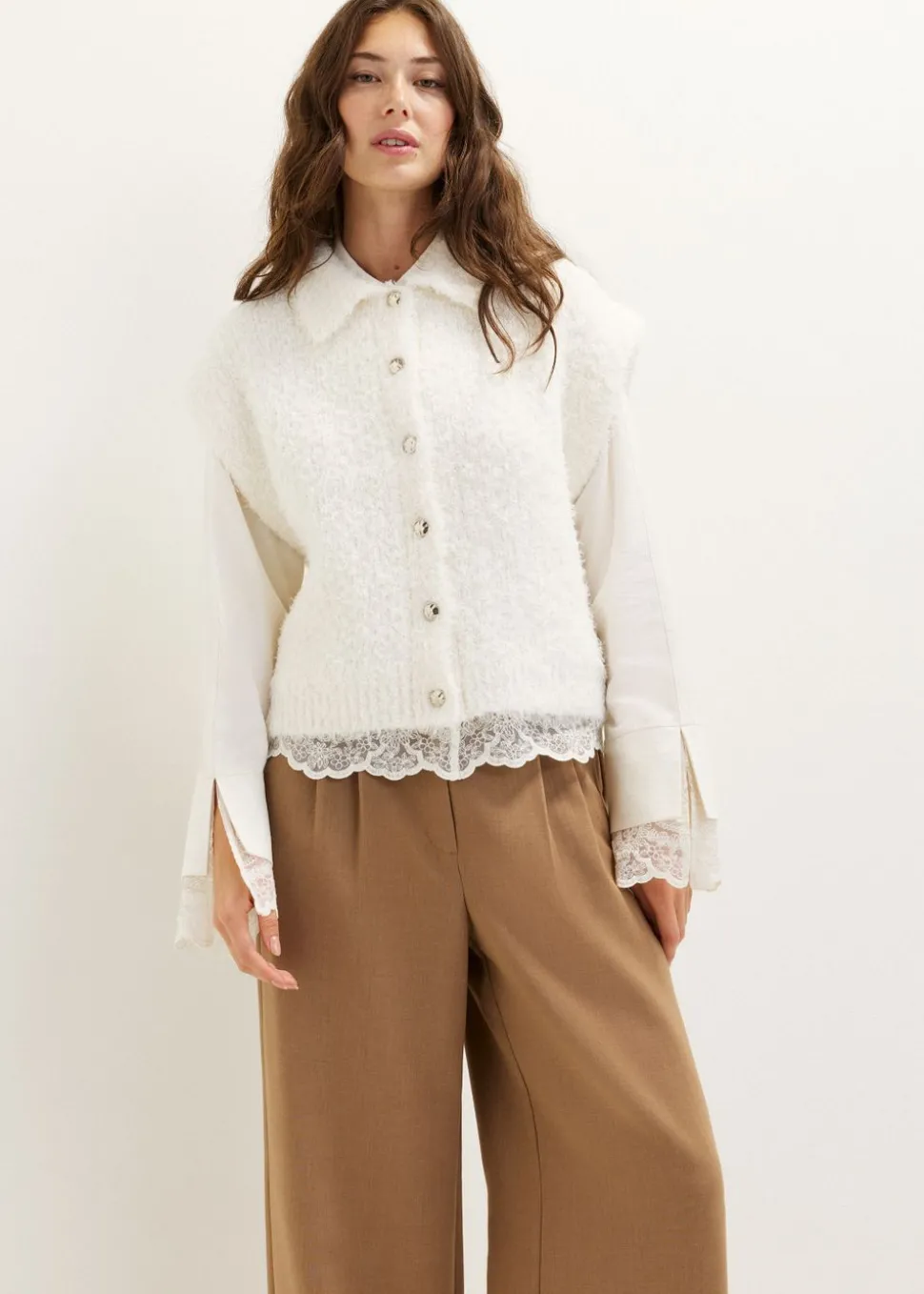 Oversized mouwloos vest